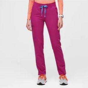 Figs Raspberry Sorbet Yola™ High Waisted 2.0 - Skinny Scrub Pants - M